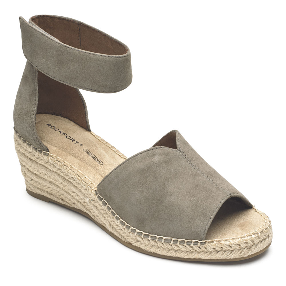 Rockport Sandaler Dam Grå - Marah Peep Toe Espadrille - PYDQN1602